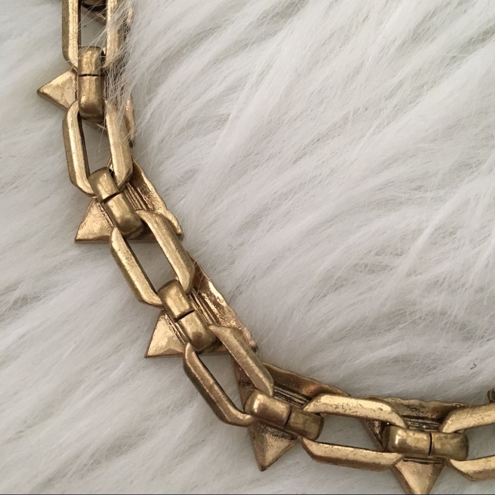 Gold Embellished Geometric Statement Necklace - image 6